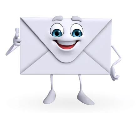 Mail character is pointing Stock Illustration