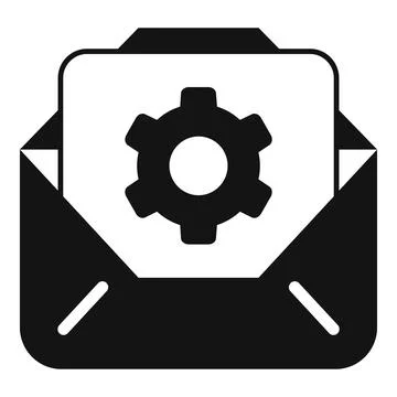 Mail cog battery icon simple vector. Size twin storage 스톡 일러스트