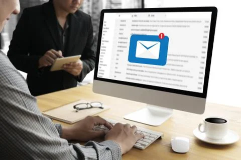 Mail Communication Connection message to mailing contacts phone Global Lett.. Foto stock