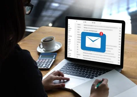 Mail Communication Connection message to mailing contacts phone Global Lett.. Stock-Fotos