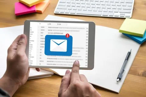 Mail Communication Connection message to mailing contacts phone Global Letter Stock Photos