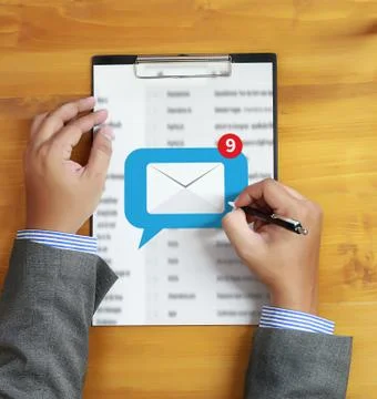 Mail Communication Connection message to mailing contacts phone Global Letter Stock Photos