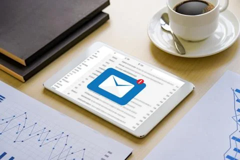 Mail Communication Connection message to mailing contacts phone Global Letter Stock Photos