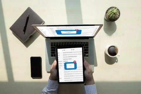 Mail Communication Connection message to mailing contacts phone Global Letter Stock Photos