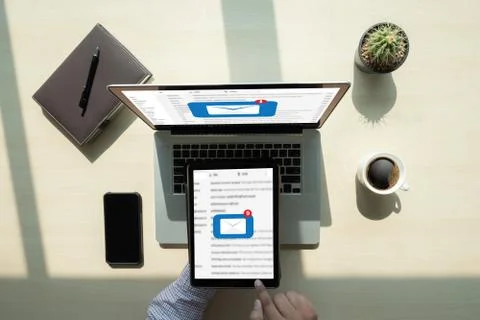Mail Communication Connection message to mailing contacts phone Global Letter Foto stock