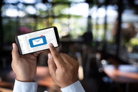 Mail Communication Connection message to mailing contacts phone Global Letter Stock-Fotos