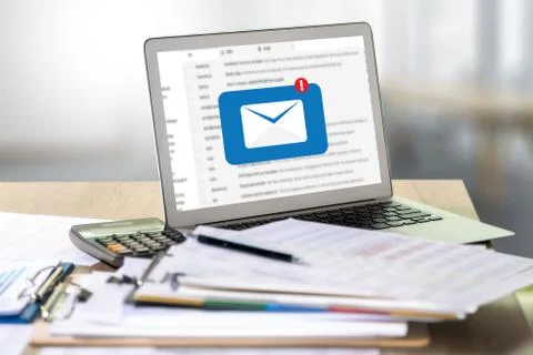 Mail Communication Connection message to mailing contacts phone Stock Photos