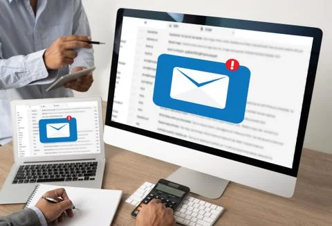 Mail Communication Connection message to mailing contacts phone Global Letter Stock Photos