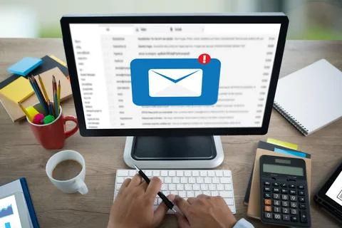 Mail Communication Connection message to mailing contacts phone Global Letter Stock Photos