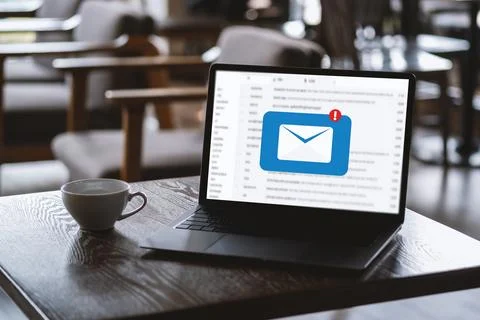 Mail Communication Connection message to mailing contacts phone Global Lett.. Stock Photos
