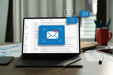 Mail Communication Connection message to mailing contacts phone Global Lett.. Foto stock