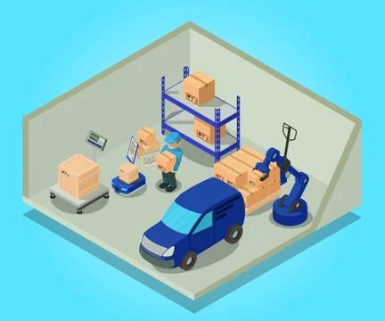 Mail concept banner, isometric style Illustrazione stock