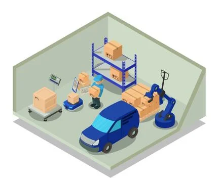 Mail concept banner, isometric style Stock Illustration