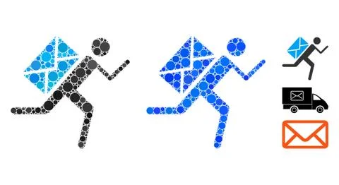 Mail Courier Composition Icon of Round Dots Stock Illustration