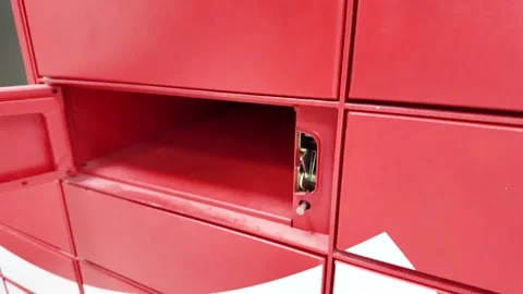 Mail delivery and post service concept. The drawer in the postal machine op.. Stock Footage 293046738