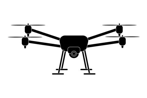 A mail delivery drones quadcopters with camera on background Stock Illustration