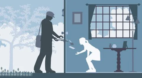 Mail delivery Stock Illustration