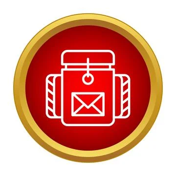 Mail delivery service backpack with envelope symbol Stock Illustration