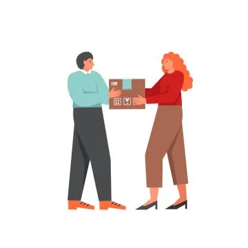 Mail delivery services, vector flat isolated illustration Stock Illustration