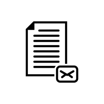 Mail document icon vector flat style isolated on background. Mail document si 스톡 일러스트