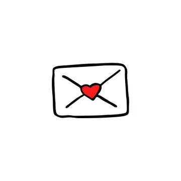 Mail doodle icon, vector color line illustration Stock Illustration