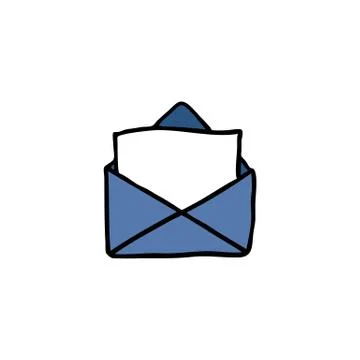 Mail doodle icon, vector color line illustration Stock Illustration