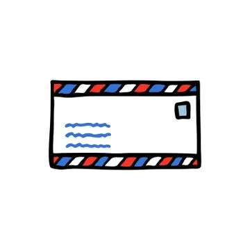 Mail doodle icon, vector color line illustration Illustrazione stock