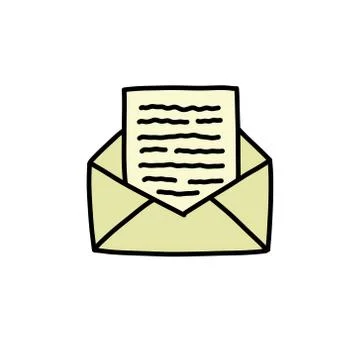 Mail doodle icon, vector color line illustration Stock Illustration