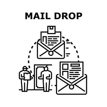 Mail drop delivery service receiving correspondence concept Stock Illustration