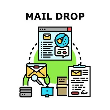Mail drop service sending digital notifications and documents 库存插图