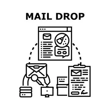 Mail drop service sending digital notifications and documents 库存插图