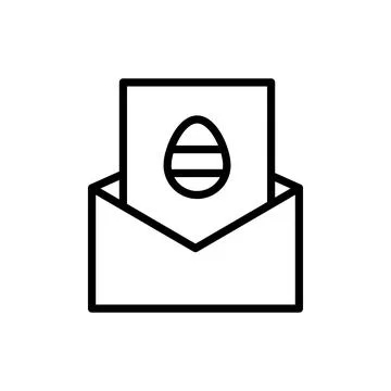 Mail egg letter icon. Simple line vector elements of religious holiday for ui Stock Illustration