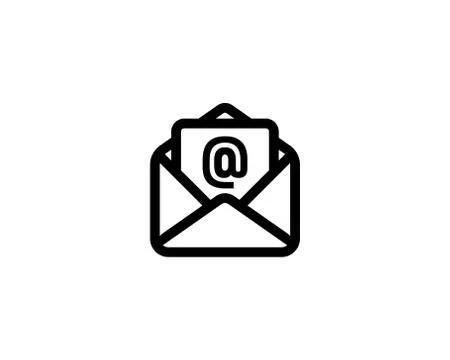 Mail, email, envelope line icon. Open the envelope sign. Vector on isolated w Stock Illustration