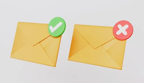 Mail, email, letter, envelope with bubble incorrect checkmark icon, E-mail Ilustração Stock