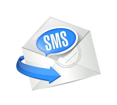 Mail, email sms concept illustration design over white Ilustração Stock
