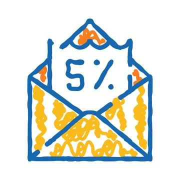 Mail envelope with 5 percent discount offer Stock Illustration