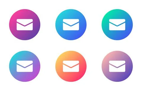 Mail envelope account ui web button Stock Illustration