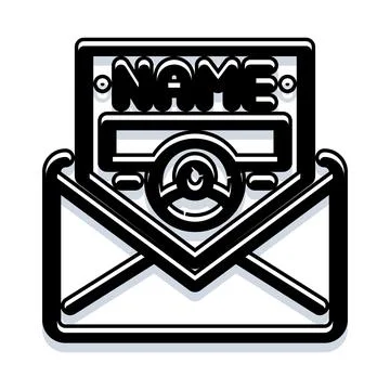 Mail envelope with an address card icon Ilustração Stock