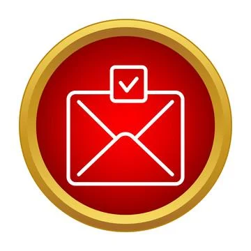 Mail envelope with check mark approval icon Stock Illustration