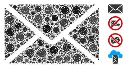 Mail Envelope Collage of CoronaVirus Elements Stock Illustration