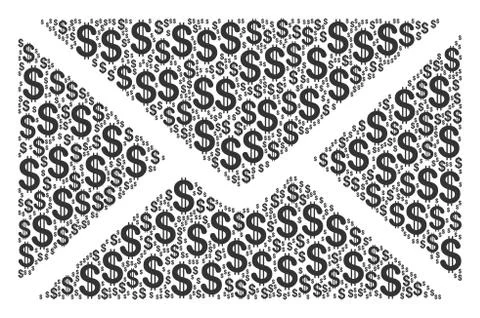 Mail Envelope Composition of Dollar 스톡 일러스트