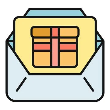 Mail envelope with gift card invitation concept Stock Illustration