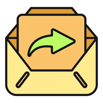 Mail envelope with green send forward arrow icon Stock Illustration