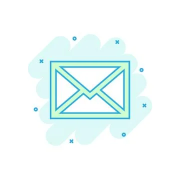 Mail envelope icon in comic style. Email message vector cartoon illustration  Stock-Illustration