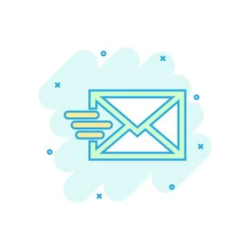 Mail envelope icon in comic style. Email message vector cartoon illustration  Stock-Illustration
