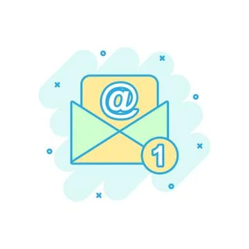 Mail envelope icon in comic style. Email message vector cartoon illustration  Illustrazione stock