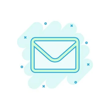 Mail envelope icon in comic style. Receive email letter spam vector cartoon i Stock-Illustration
