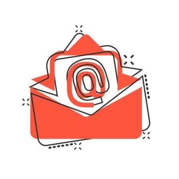 Mail envelope icon in comic style. Email message vector cartoon illustration  Stock-Illustration