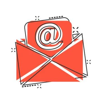 Mail envelope icon in comic style. Email message vector cartoon illustration  Stock-Illustration