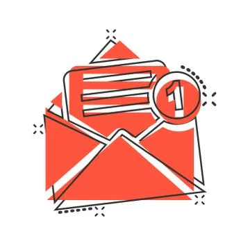 Mail envelope icon in comic style. Email message vector cartoon illustration  Stock-Illustration